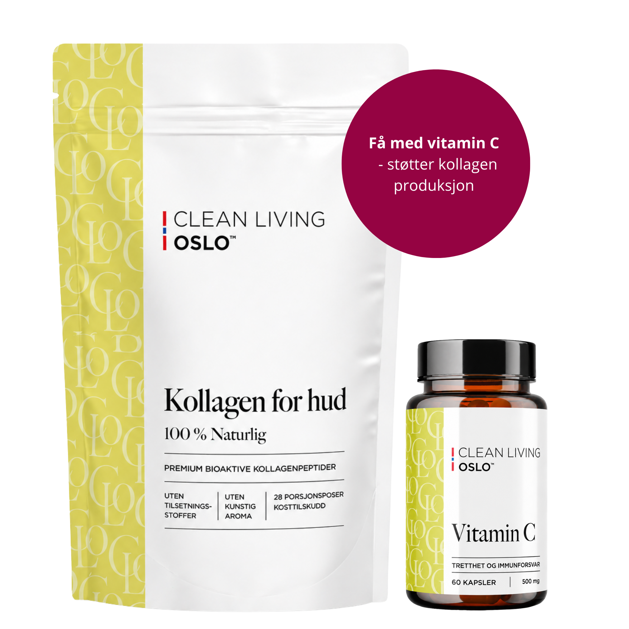 Premium kollagenpulver uten tilsetningstoffer
